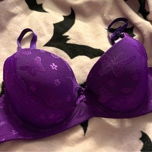 ✨💜🦋Isadora Paccini Purple Butterfly Lace Bra🦋💜✨ 34C